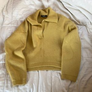 Washed oversized Dijon colored cropped sweater.